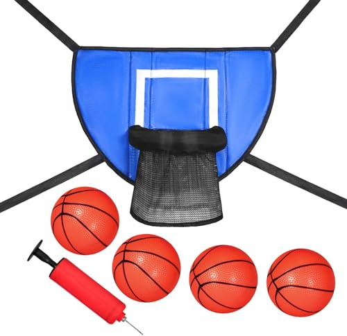 Mini basketring för studsmatta med inhägnad målspel basketställ