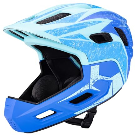 Aomiun Casco da Bici per Bambini Casco da Bici per Bambini Integrale Integrale con Mentoniera Ispessita Aggiornata Taglia S 51-54CM (S)