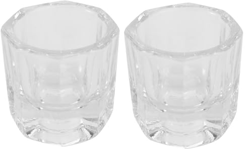 Crystal Cups Tint Bowl Plastic Manicure 2pcs Liquid Holder Container | Reusable Portable Tool Set, for Home Use and College, Suitable for Nail Art Artists and Technicians