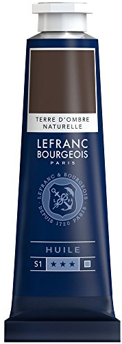 Lefranc Bourgeois 810040 feine Ölfarbe, lichtecht mit hervorragender Deckkraft & hoher Farbintensität, gleichmässiger Konsistenz und optimaler Mischbarkeit, 40ml Tube - Umbra Natur