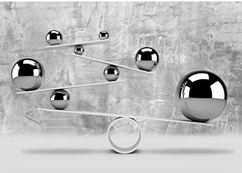 Runa Art Papel tapiz fotográfico 396 x 280 cm 3D esferas de hormigón Resumen | Lana Decoración De Pared Sala Cuarto | Fabricación alemana | gris 9153012b