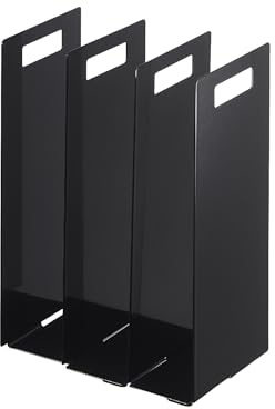 Yamazaki 4317 Tower handduksförvaring (set med 2), svart, stål, minimalistisk, 14,5 x 14,5 x 30 cm