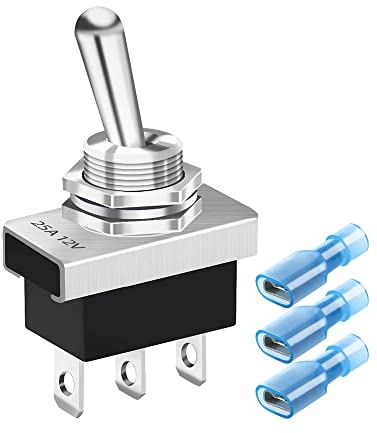 Gebildet Metal ENCENDIDO/APAGADO/ENCENDIDO Interruptor de Palanca 25A 12VDC/15A 24VDC/10A 250VAC/ 15A 125VAC SPDT 3Pin 3Position Interruptor Basculante para Auto Car KN3D-103