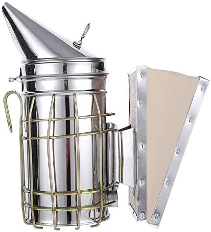 Ahumador de apicultura, ahumador de colmena de abeja de acero inoxidable con protección contra el calor, equipo de apicultura para apicultor