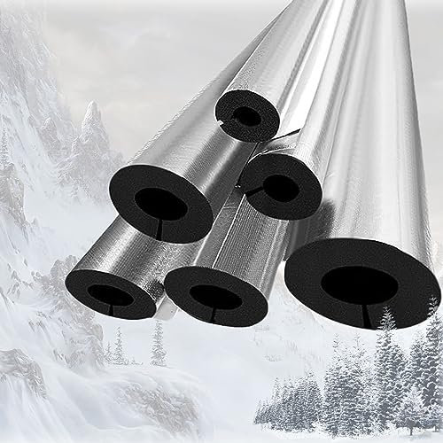95cm Fundas De Aislamiento Térmico Para Tuberías Exteriores, Tubo De Aislamiento Elástico Flexible Caucho, ID 22-219mm Coquilla Aislante De Papel De Aluminio Autoadhesivo, Retardante De Llama, ( Size