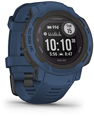 Garmin Instinct 2 Solar Rugged GPS Smartwatch, Tidal Blue (Renewed)