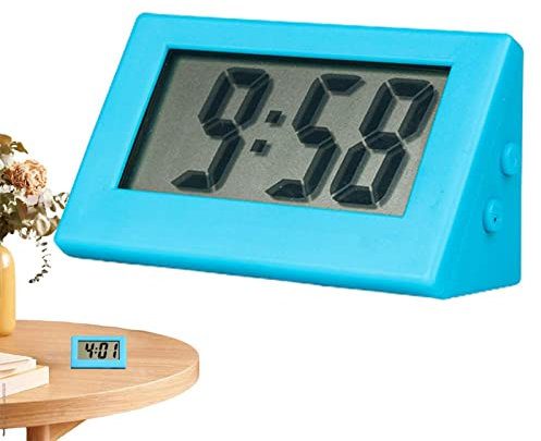 Fuuxtci Orologio Digitale Da Scrivania, Blu, 5.5 x 2.5 x 3 cm, Minimalista, Elettrico, A Batteria, Da Tavolo, Interno