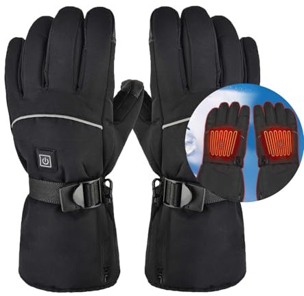 NZDFH Beheizbare Skihandschuhe Damen Fahrradhandschuhe Winter Herren Touchscreen Warme Handschuhe (Ohne Akku)