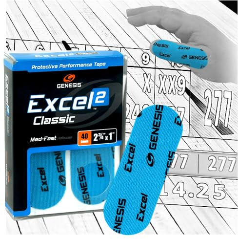 Excel Classic # 5 Bandes de Protection Performance pour Le Pouce et Les Doigts, Libération de Bowling, Bande, Adhésive, Texturée, Accessoires Bowling, Tape (Lente/Aqua) (40 pièces). U-Turn Sport