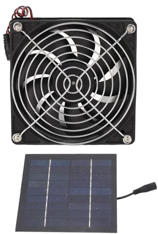 Ventilador de extracción solar con disipación de calor eficiente, kit de ventilador con panel solar de 8 W (12 V)