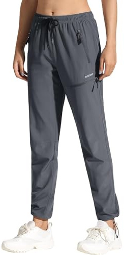 MOCOLY Pantalon Randonnée Ete Léger Femme pour Montagne Chasse Golf Travail | Pantalons à Taille élastiquée et Poches Séchage Rapide et Protection Solaire pour Sport Golf Camping Loisirs