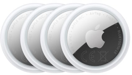 Apple AirTag spårare (2. generation), 4 st – Starkare Högtalare, Längre Räckvidd, Snabb Uppkoppling