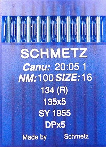 Schmetz Lot de 10 aiguilles à coudre à fond rond Système 134 (R) Industry St. EU 100 (UK 3).