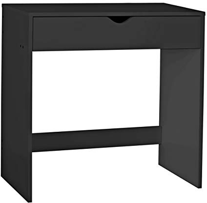 URBNLIVING 1 Drawer Wooden Small Dressing Table (Black)