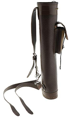 Tubayia Leder Pfeilköcher Rückenköcher Jagd Bogenschießen Pfeil Schultertasche für 24 Pfeile