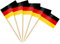 AhfuLife 100 Stück Deutschland Zahnstocher Flaggen, Deutsche Deko Fahne Klein Mini Zahnstocher Deutschland Fähnchen für EM Euro Eurovision WM Cupcake Topper Toothpick Cocktail Party Pub Deko