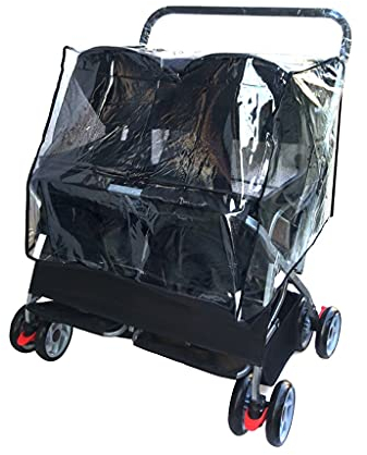 Hundebuggy Pet Hunde Buggy Stroller Premium Hundewagen Transportbox Katze Doppelt Schlafendes Nest für Hunde Katzen und Mehr, Hundetasche Haustier Buggy Kinderwagen ( Color : Black with rain cover )