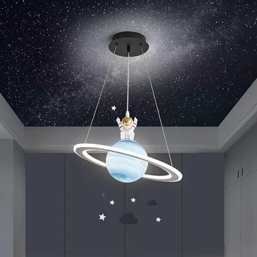Cblbser Hängelampe Kinderzimmer LED Dimmbar Planet Kinderzimmerlampe Rund Design Modern Hängeleuchte Mädchen Jungen Mädchen Baby Schlafzimmer Dekorative Lampe Kinder Pendellampe