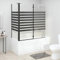 Homgoday Pannello doccia per vasca da bagno, parete pieghevole in vetro temperato, 120 x 68 x 130 cm, colore nero