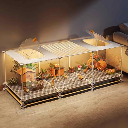 Rutin Chicken & Quail Breeding Box, Coop, Ferret & Chinchilla Cage, Guinea Pig Cage, Transparent Viewing, Encrypted Foot Pads, Tray Design, 8 Sets