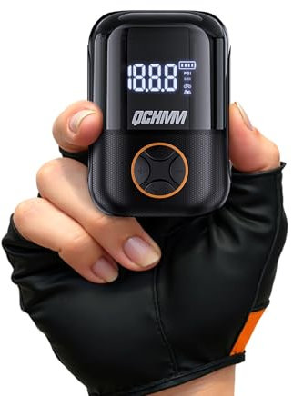 Tragbarer Fahrradpumpe, Elektrische Luftpumpe Fahrrad, Mini fahrradpumpe mit Manometer für Schrader- und Presta Ventil, 120PSI Akku Luftpumpe für Rennrad, Mountainbikes, Stadträder und E-Bikes