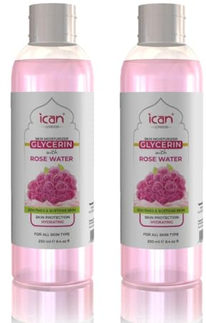 ICAN London Glycerin with Rose Water, 2 x 250 ml