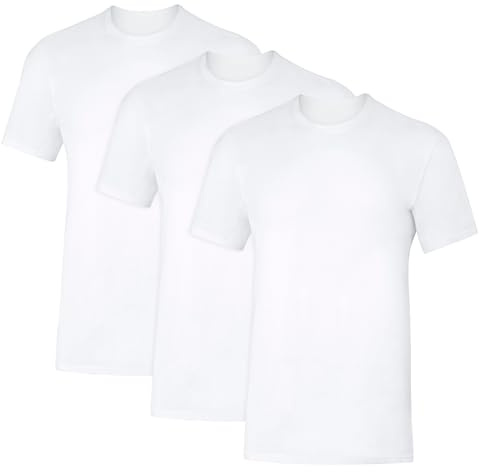 Hanes Men's Sweat Block Undershirt, Underarm Sweat Blocking Tee, White Crewneck T-Shirt, 3-Pack