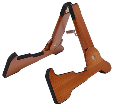 Luocute Soporte de Guitarra Sólido de Bambusoideae, un Soporte Portátil Plegable de Marco, Adecuado para Guitarra Eléctrica Acústica, Banjo Mandolín Banjo Ukulele