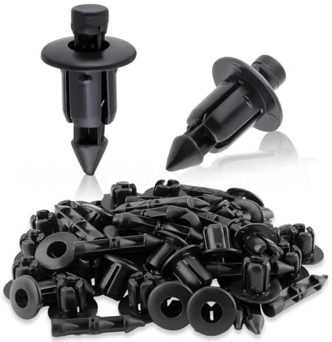 JYNXOR 50 Pièces Rivet en Plastique 6mm Vélo Carénage Garniture Panneau Fixations Pinces, Clips de Fixation, Rivet Plastique, Clips de Fixation Voiture, Clips de Carénage pour Yamaha, Kawasaki, Suzuki