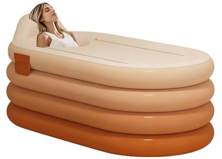 Bañera inflable, herramienta de lavado de remojo con bomba de pie, bañera inflable para adultos, para el hogar, hotel, apartamento, atletas, hombres, mujeres, spa, recuperación relajante