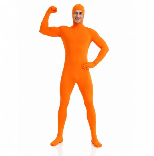 Fancysky Helkroppsdräkt för kvinnor och män, unisex, greenscreen-kostym, Slenderman-bodysuit, halloween, karneval, maskerad, kostym med ansiktsurringning,