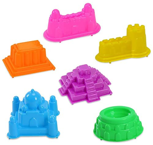 Xdyyjrasa Jouets de Sable de Plage – 6 moules Construction château en Plastique Souple, Ensemble Jeu bac à Sable pour Enfants en Bas âge