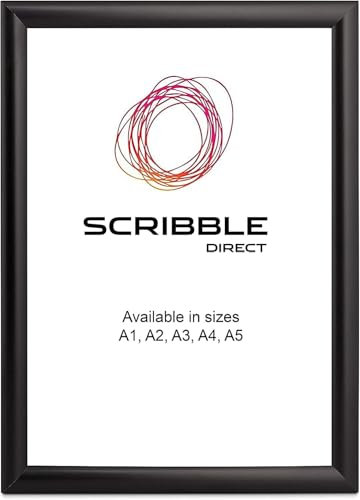 Scribble A2 Black Snap Frame – Anodized 25mm Aluminium Front Opening Frame for Posters and Certificates