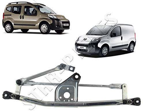 Tringlerie d’essuie glace compatible pour Nemo, Fiorino, Qubo, Bipper (à partir de 2007) mécanisme essuie glace (sans moteur) 6401G6, 1354851080, 1608189580