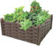 Raised Flower Bed Garden Fence Lawn Edging Rattan Effect Pot Vegetable Planter, Outdoor Usage, Black 4 Piece