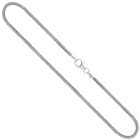 EDELIND Goldkette, Schlangenkette Weißgold 333/8 K, Länge 40 cm, Breite 1.6 mm, Gewicht ca. 4.3 g., NEU