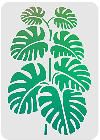 FINGERINSPIRE Blattschablonen Dekorationsvorlage 29.7x21cm Kunststoff Blätter Zeichnung Malschablonen Rechteck Wiederverwendbare Schablonen Zum Malen Auf Holz, Fußboden, Wand Und Fliese