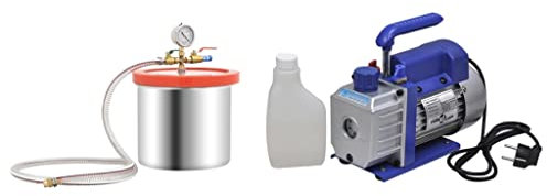 vidaXL Vakuumkammare med 1-stegs pump 7,4 L, vakuummaskiner, vakuumapparater, vakuumtillbehör, vakuumapparat, vakuumverktyg