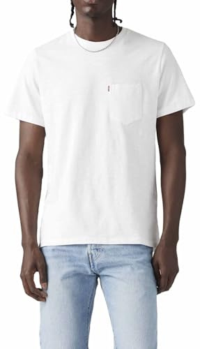Levi's Short Sleeve Classic Pocket Tee, Maglia di tuta Uomo, White + Slub, M