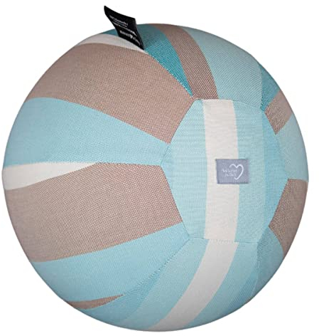 Hoppediz Luftballon-Hülle, praktischer Handtaschen Ball, Spielspaß für unterwegs und zuhause, schnell aufgepustet, Geschenkidee, 2 Luftballons inklusive, Design Brest, Ø 25 cm, Blau