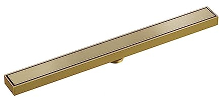 Angosto Canaleta de Ducha de Acero Inoxidable Desagüe de Ducha Rectangular con Cubierta Extraíble y Canal Lineal de Drenaje Rápido para Cocina, Baño, Ducha, Garaje y Sót(Size:80cm,Color:Oro cepillado)