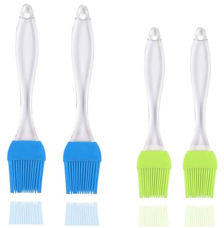 Silicone Pastry Brush Set, 4 Pcs, 7 & 8 Basting Brush | Heat Resistant, Oil Brush for Cooking Kitchen Baking Barbecue Grilling Meat
