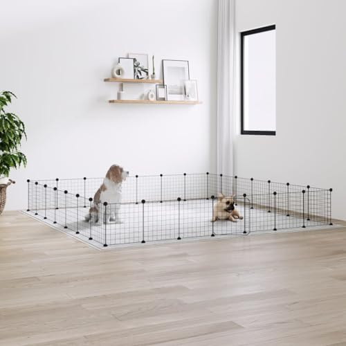 AUVYI Jaula para mascotas con puerta, color negro, 35 x 35 cm, recinto para conejos, recinto para animales pequeños, recinto para conejos, rejilla de salida para cachorros, conejos, valla, jardín,