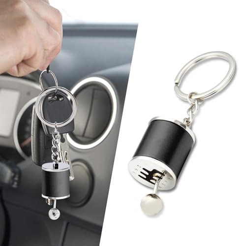 deemars Porte-clés Boîte de Vitesses Manuelle à Six Vitesses, Porte-clés Levier de Vitesse, Accessoires Voiture Porte-clés Boîte de Vitesse en Métal Universel pour la Plupart Des Voitures (Noir)