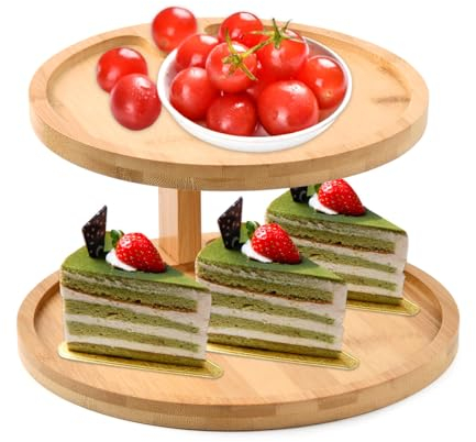 YOPEUC Obst Etagere 2 Etagen, Abnehmbar Obst Etagere, Küche Moderne Obstschale für Küchenarbeitsplatte Gemüse Arbeitsplatte Aufbewahrungshalter, Dekorativer Obstkorb, Obstkorb Etagere (25cm、22cm