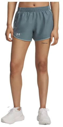Under Armour Fly By 3In Pantaloncini da Corsa Donna Grigio-Blu - Jasper Blue/Serpentine M