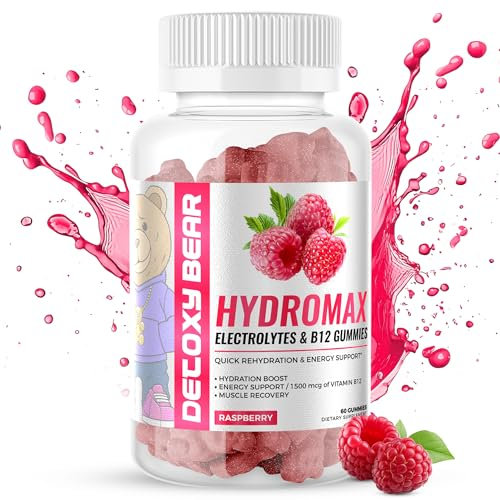 Hydromax Electrolytes Gummies – 60-Count Keto Electrolyte 2000mg and B12 Vitamin 1500mcg Gummies – Soft Chewable Gummies for Energy Support, Non GMO, Hydration Boost, Muscle Recovery