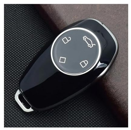 Earnmore Portachiavi Auto Coprichiave Auto Custodia Protettiva Accessori Auto per Leapmotor per Leap C11 T03 S01 2021 2022 2023 Auto Key Cover(Silver Style-Black)