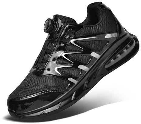 OKPHRA Steel Toe Cap Trainers for Men Women Safety Trainers Lightweight Steel Toe Sneakers Composite Toe Shoes Non Slip Work Shoes Black 44.5