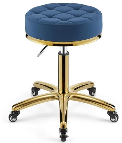 Taburete hidráulico rodante con asiento giratorio, altura ajustable y resistente para uso en salón, oficina y cocina